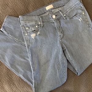 Mother pinstripe cotton blend jeans size 26